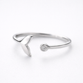 Finne Ring — 925 Sterling Sølv Justerbar