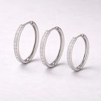 Zirkonia Hoops — Sterling Sølv