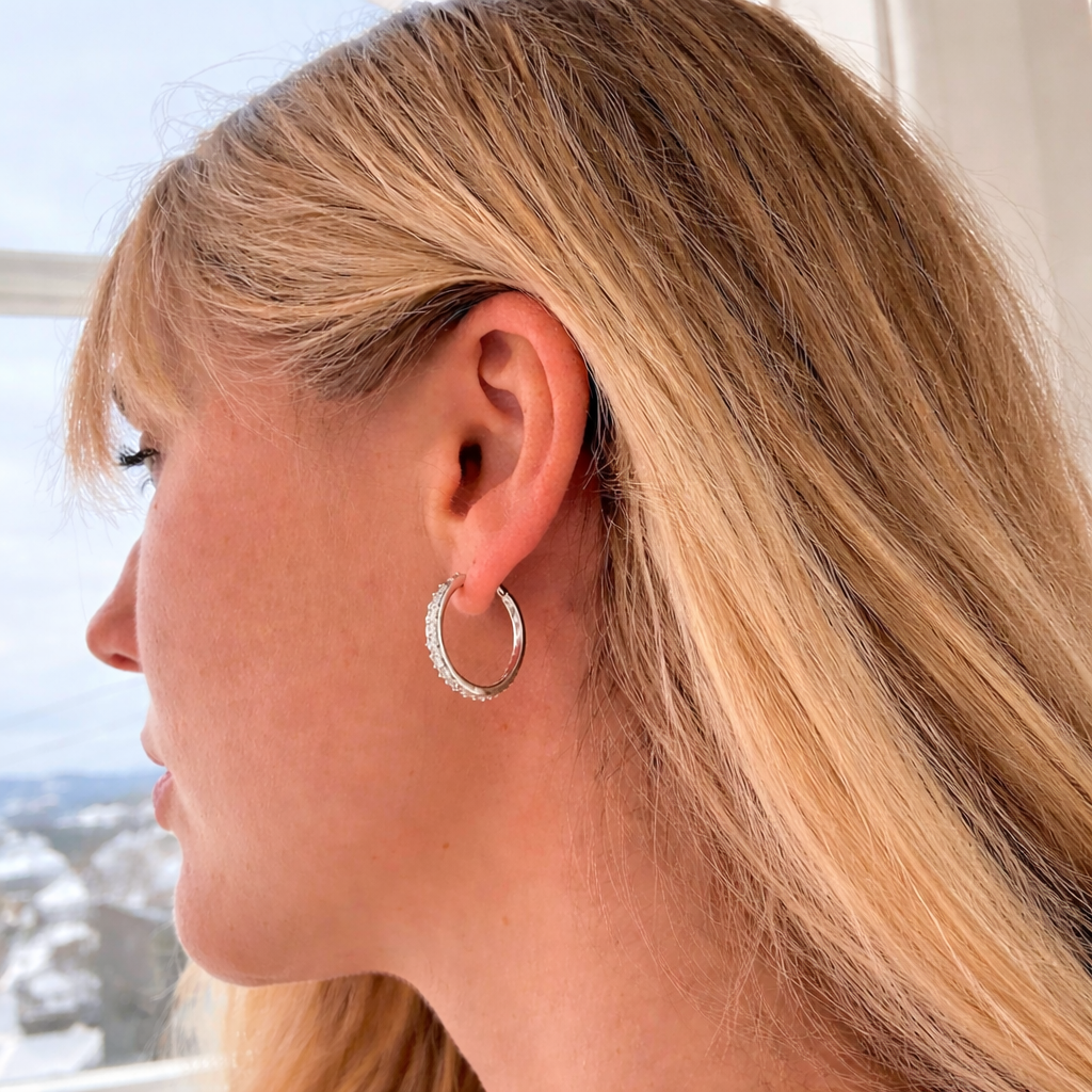 Zirkonia Hoops — Sterling Sølv