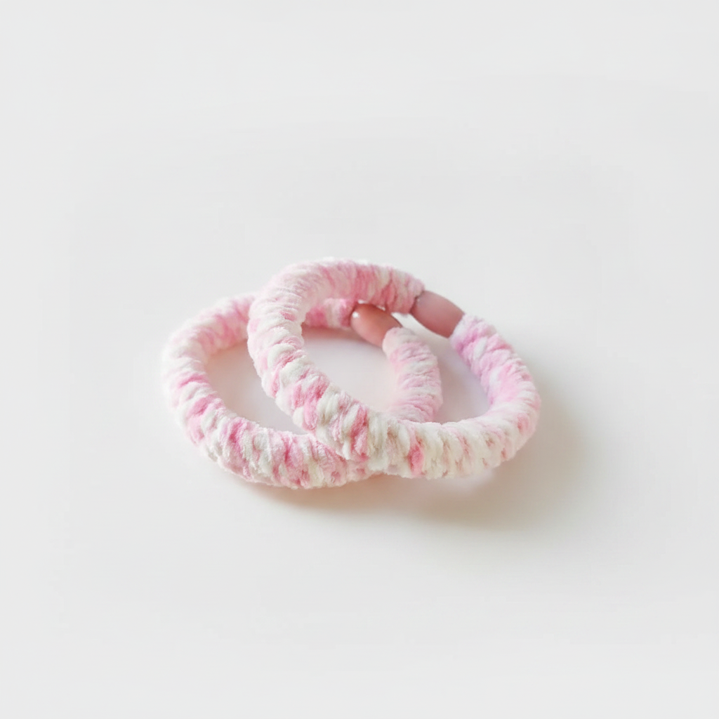 Fluffy Hårstrikk — Tofarget 2 stk